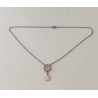 Collier rose brillant fleur