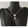 Collier blanc coeur brillant