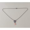 Collier rose pailleté coeur