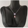 Collier rose pailleté coeur