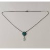 Collier bleu canard pailleté poisson